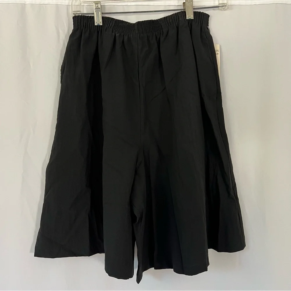 Regal Vintage 80s Elastic High Waist Stretch Casual Bermuda Shorts Black